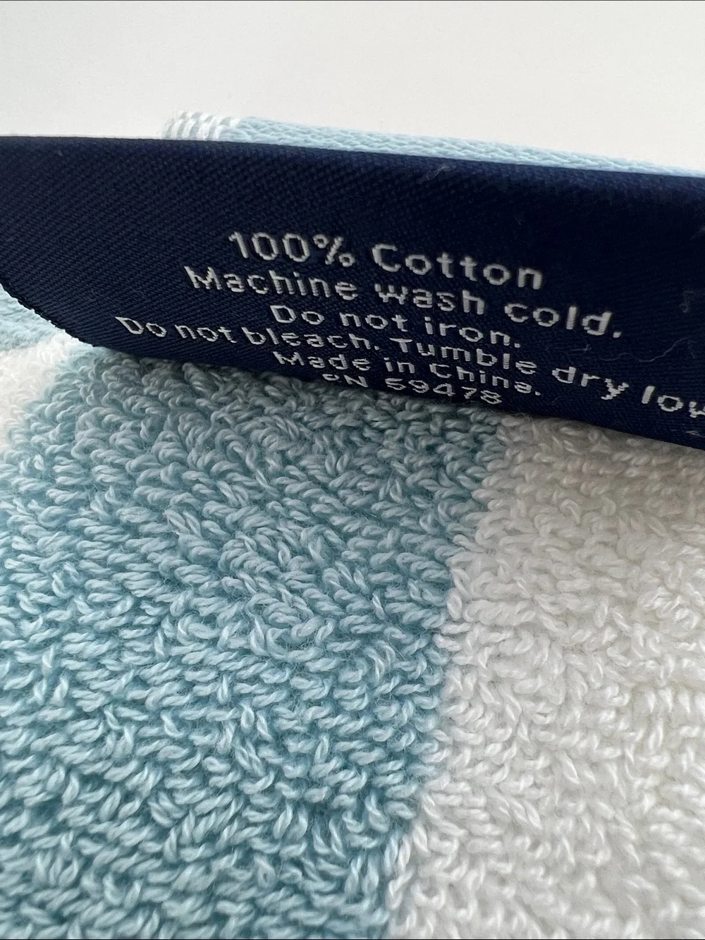Brooks Brothers Bath Towels Light Blue & White Striped Soft 100% Cotton 2 Pc NEW